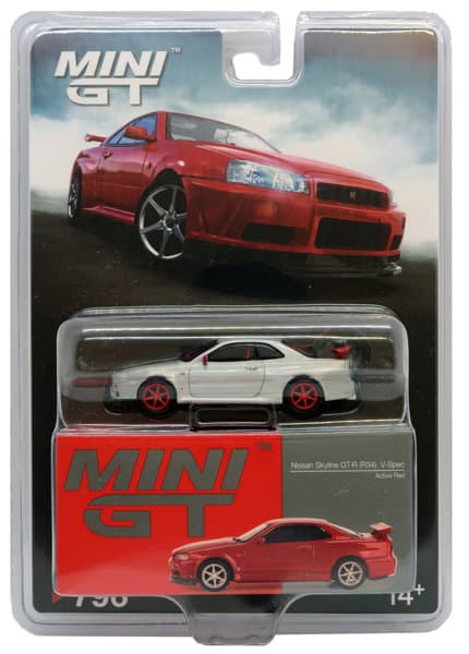 日産 スカイライン GT-R R34 Vスペック アクティブレッド 右ハンドル