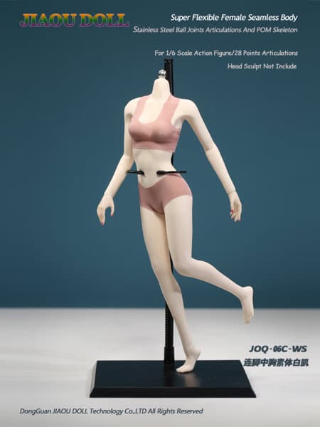 JIAOU DOLL シリコン可動フィギュア素体 アジアスタイル シームレスレッグ ミドルバーストボディ ホワイト