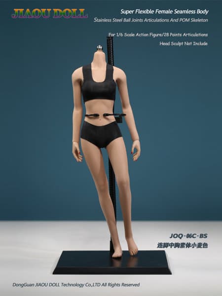 JIAOU DOLL シリコン可動フィギュア素体 アジアスタイル シームレスレッグ ミドルバーストボディ 日焼け肌