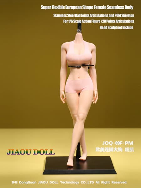 JIAOU DOLL シリコン可動フィギュア素体 欧米スタイル シームレスレッグ ラージバーストボディ ピンク