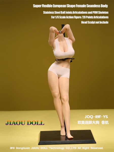 JIAOU DOLL シリコン可動フィギュア素体 欧米スタイル シームレスレッグ ラージバーストボディ ナチュラル