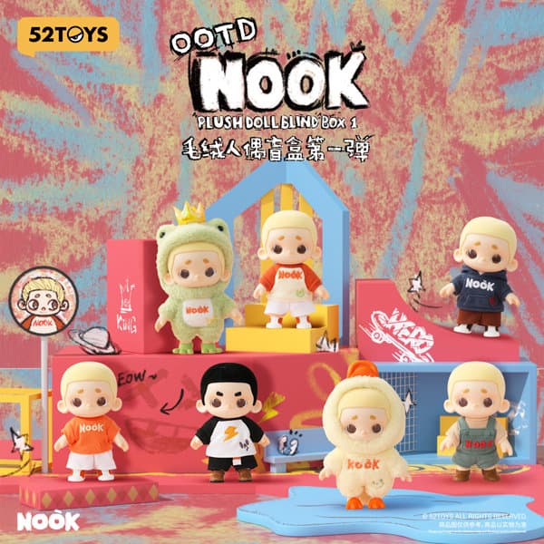 【BOX販売】52TOYS NOOK ぬいぐるみドール ブラインドボックス 第一弾（1BOX=6個入）