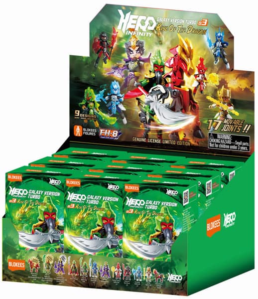 【BOX販売】Blokees Figures -ヒーロー・インフィニティ（ブラインドボックス）85028ギャラクシーバージョン・ターボ（GVT）03 - ドラゴンの誕生（1BOX=9個入）