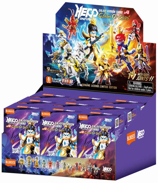 【BOX販売】Blokees Figures -ヒーロー・インフィニティ（ブラインドボックス）85029ギャラクシーバージョン・ターボ（GVT）04 - 神々の激突（1BOX=9個入）