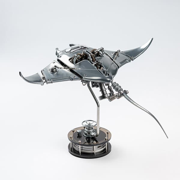 極械海神計画 メカマンタ 機械式 3Dメタルパズル 組立済完成品 原色