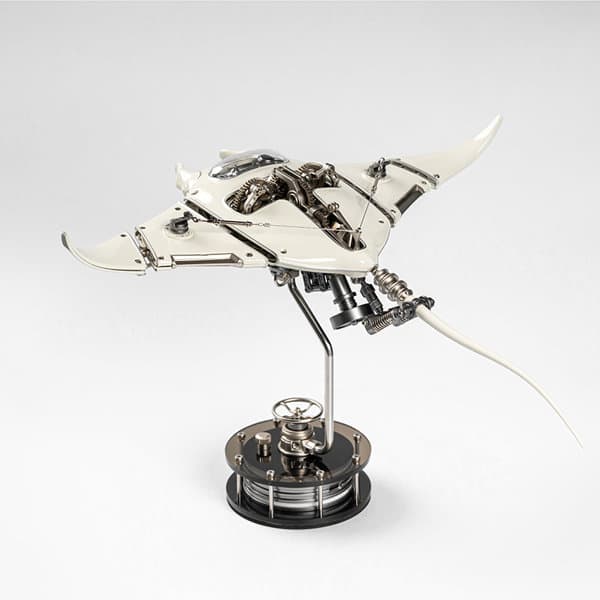 極械海神計画 メカマンタ 機械式 3Dメタルパズル 組立済完成品 白