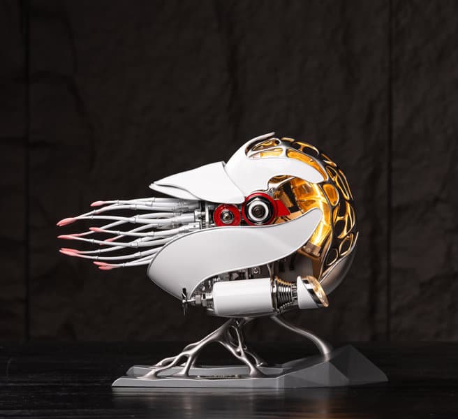 極械海神計画 オウムガイ 機械式 3Dメタルパズル 組立済完成品 白