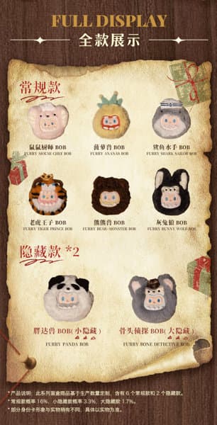 【BOX販売】FINDING UNICORN FARMER BOB もふもふ頭シリーズ トレーディングプラッシュ（1BOX=6個入）