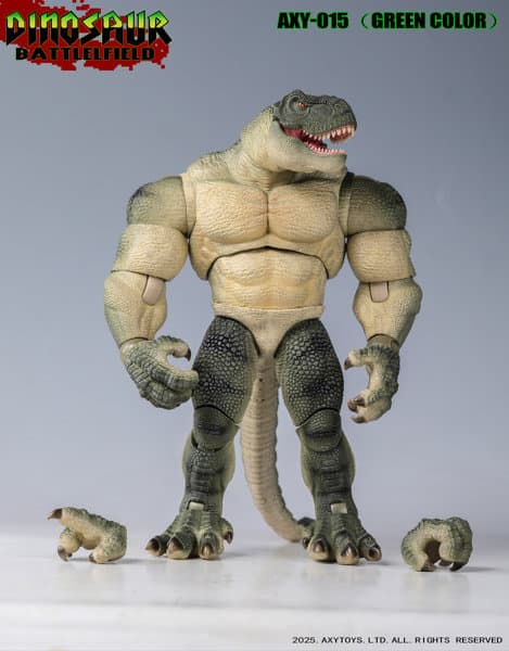 AXYTOYS ダイナソー・バトルフィールドシリーズ ティラノサウルス 1/9スケール可動フィギュア AXY-015（グリーン）