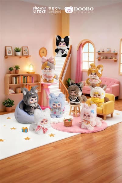【BOX販売】014_SHOW U TOYS Doobo Cat Cafe ラッキーニャー物語シリーズ トレーディングプラッシュ（1BOX=8個入）