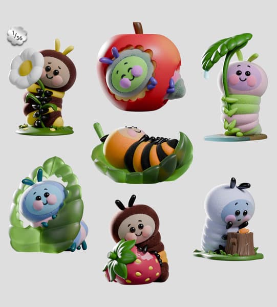 【BOX販売】014_Wooly Bear and Friends（1BOX=6個入）
