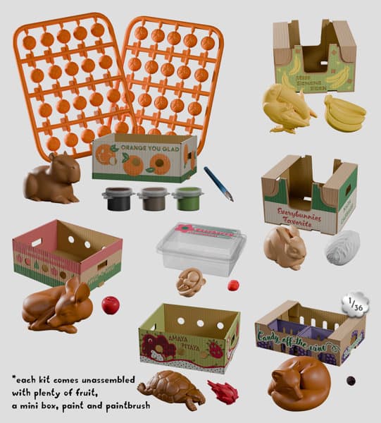【BOX販売】031_Fruit Box Stowaways DIY Craft Kit Blind Box（1BOX=6個入）