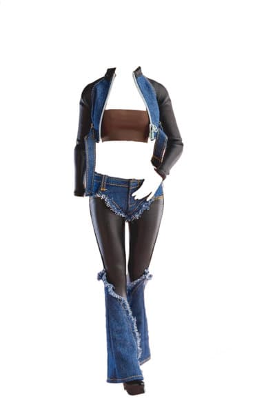 ワールドボックス 1/6 女性用アウトフィット レトロ・パッチワーク デニムスーツ セット