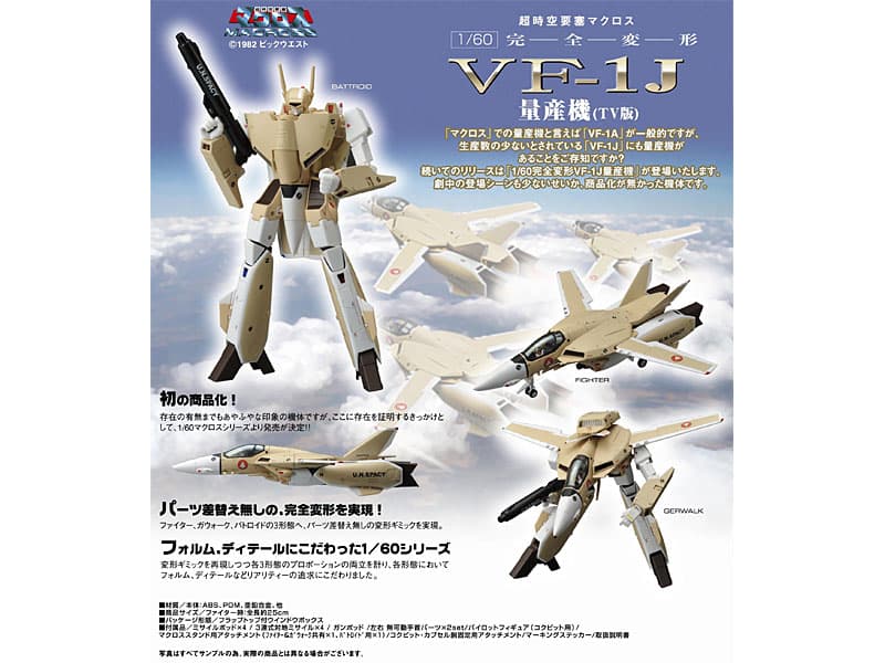 やまとマクロスシリーズ 1/60 完全変形 VF-1J 量産機 TV版