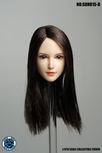 1/6フィギュア用ヘッド/ アニメーションアレンジ フフィメール ブラック ロングストレートヘアヘッド 1/6 ヘッド