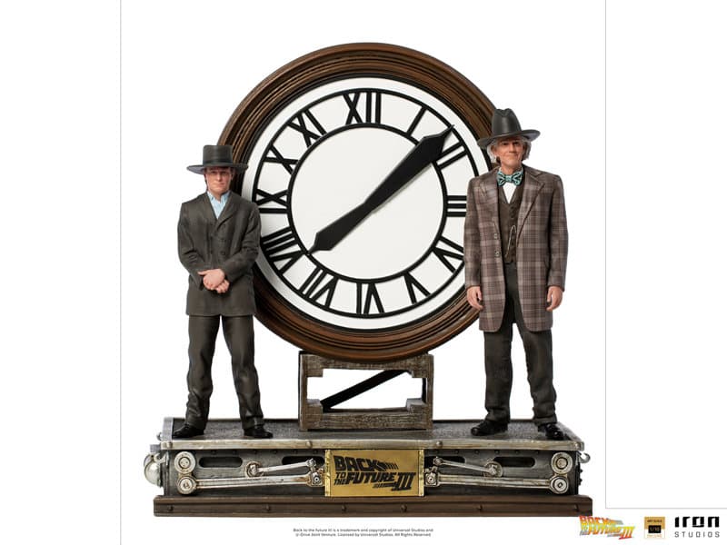 『バック・トゥ・ザ・フューチャー PART3』【アイアン・スタジオ スタチュー】「デラックス・アートスケール」1/10スケール マーティ・マクフライ＆エメット・ブラウン博士（大時計）