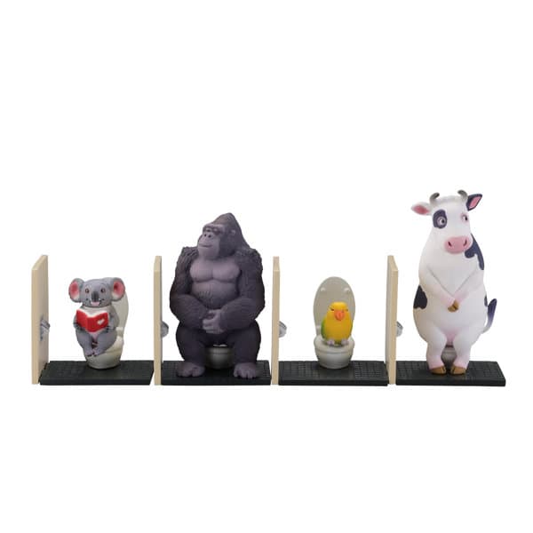 【BOX販売】miniQ 佐藤邦雄の動物たち「トイレの時間2」（全4種） 1BOX:6個入