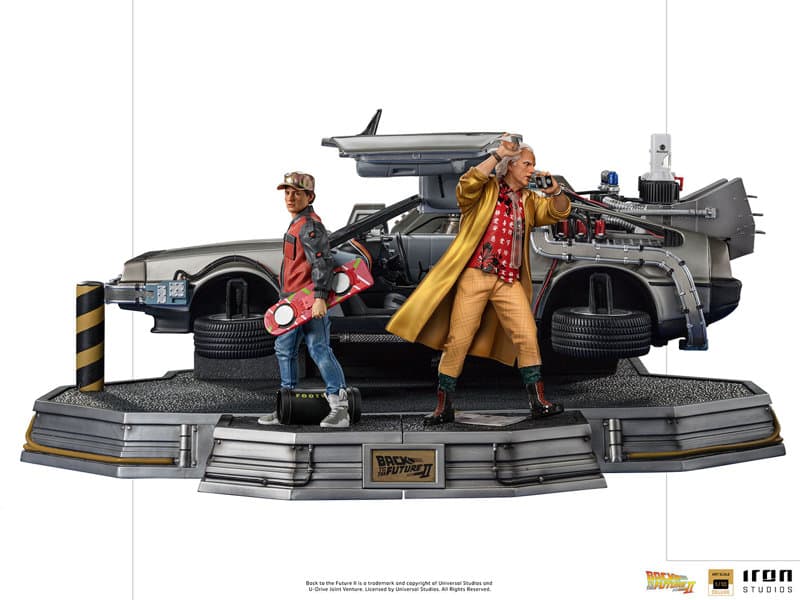 『バック・トゥ・ザ・フューチャー PART2』【アイアン・スタジオ スタチュー】「アートスケール」1/10スケール デロリアン・タイムマシン（デラックス版）