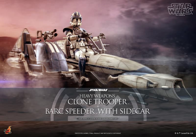 【テレビ・マスターピース】 『スター・ウォーズ:クローン・ウォーズ』 1/6スケールフィギュア ヘビーウェポン・クローン・トルーパー＆BARCスピーダー（サイドカー付き）