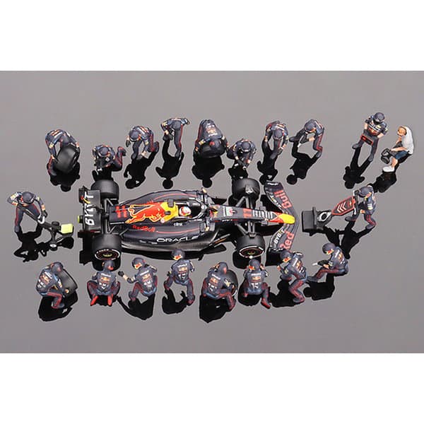 オラクル レッドブル レーシング RB18 2022 3位入賞車 ＃11 アブダビグランプリ Sergio Perez ピットクルーセット