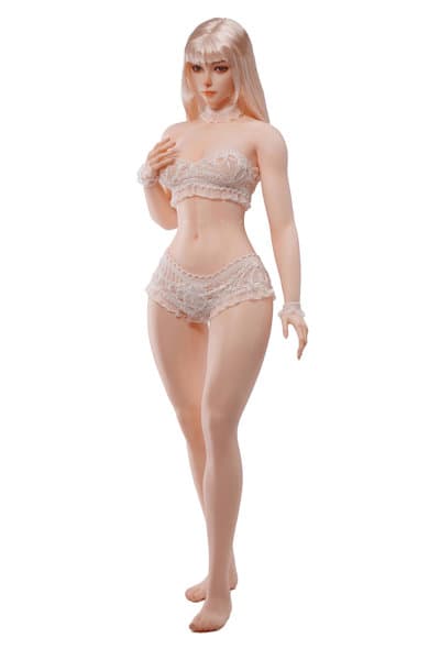 TBリーグ 1/6 スーパーフレキシブル 女性シームレスボディ スリムウエスト・カーヴィー ヘッド付/足一体型/ペールスキン